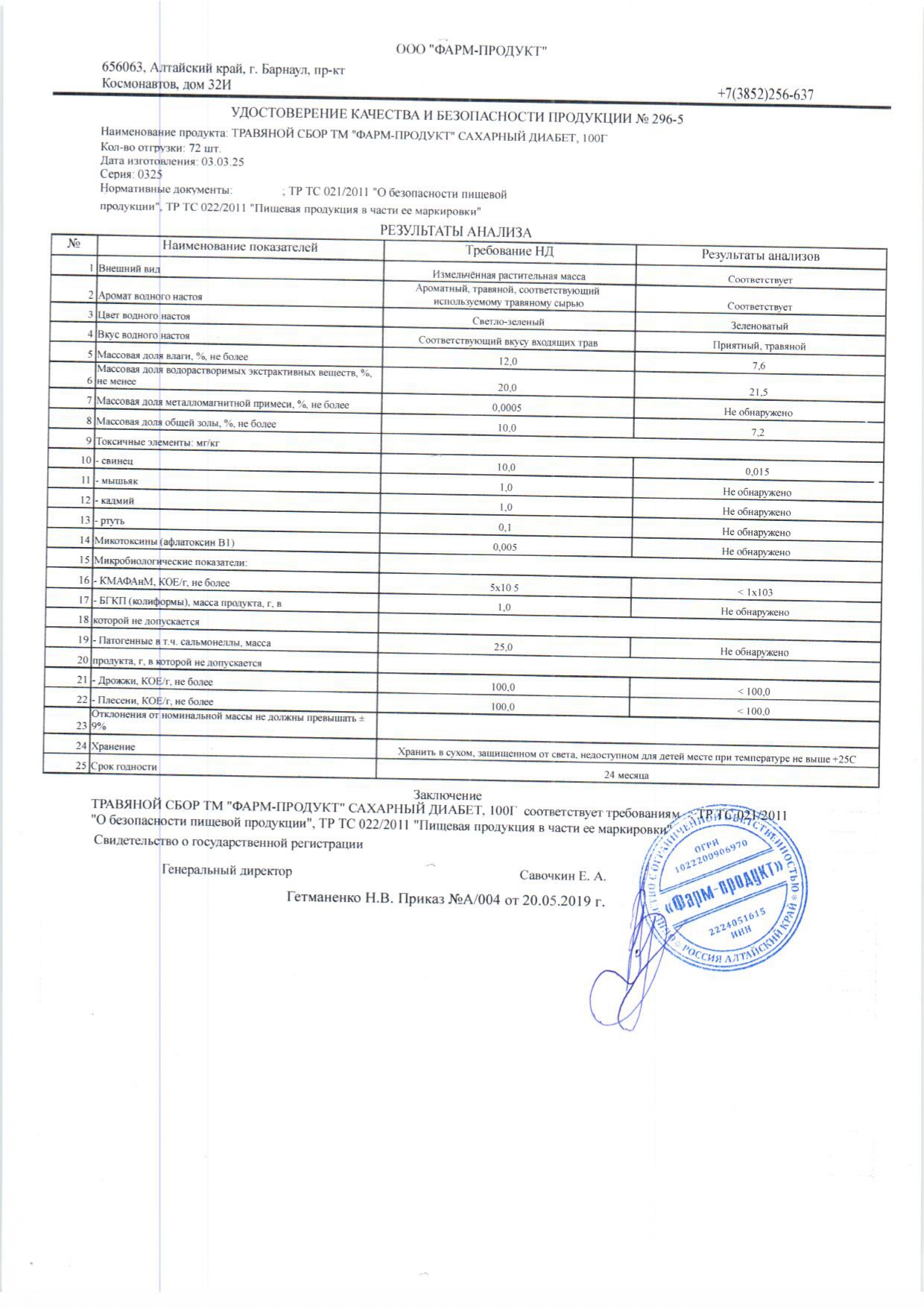Паспорт №032025